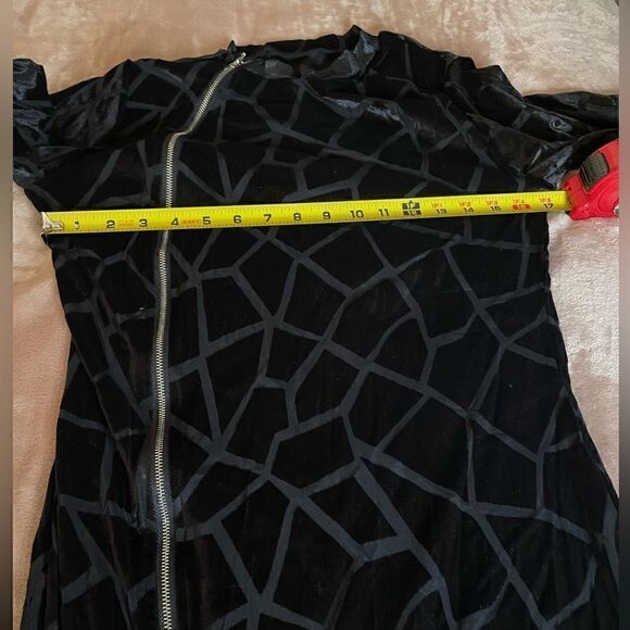 Black Plus Size Bodycon/ Mini/ Party/ Assymmetrical Zip Dress - Picture 5 of 8